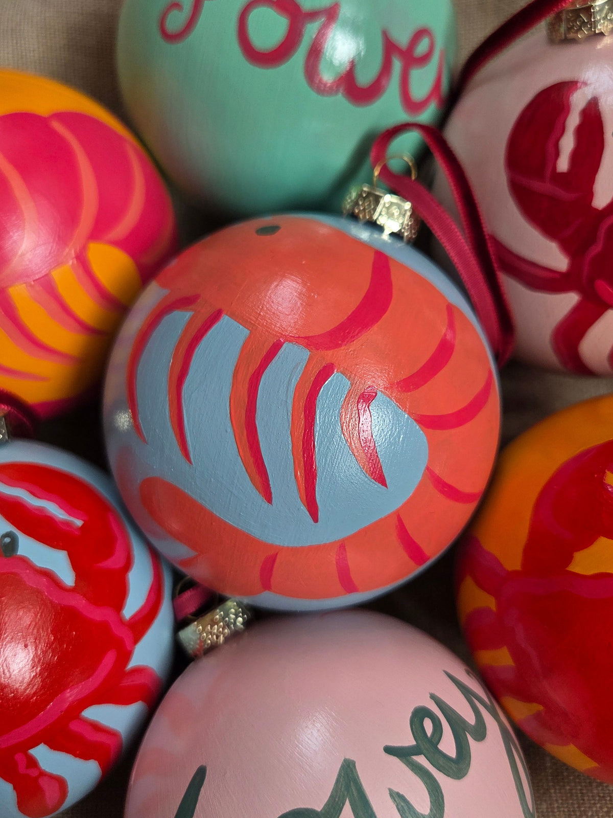 Handpainted Colourful Fowey Sealife Baubles