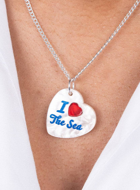 I ♥️ The Sea Seaside - Heart Pendant