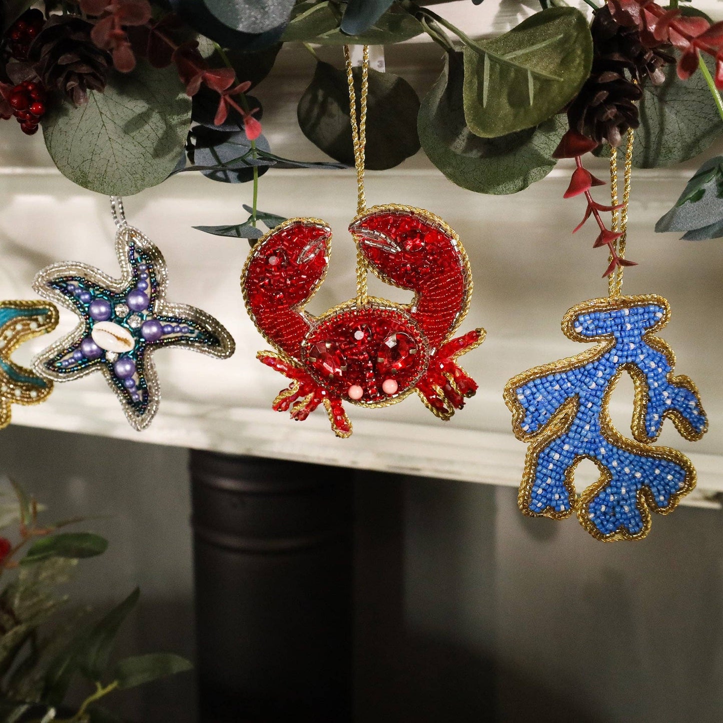 Beaded Jewelled Crab Hanging Decoration
