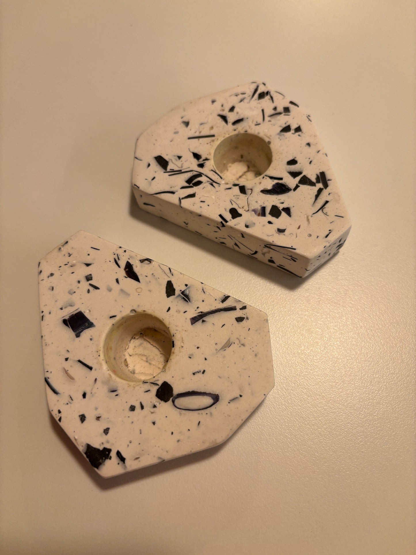 Terrazzo Recycled Shell Angular Candle Holder