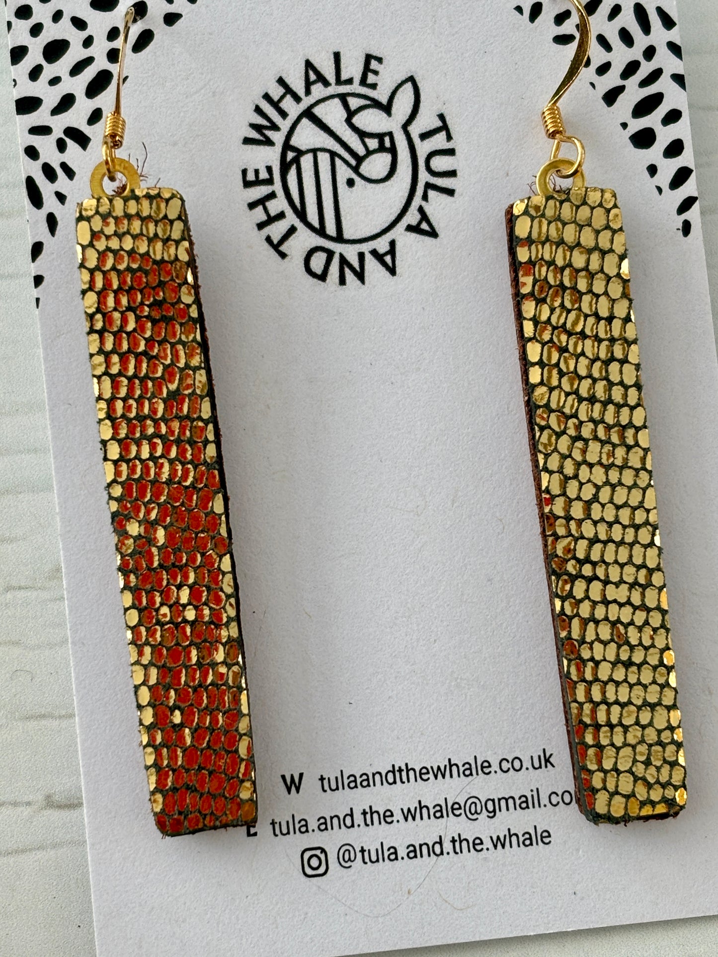 Matchsticks Leather Dangly Earrings