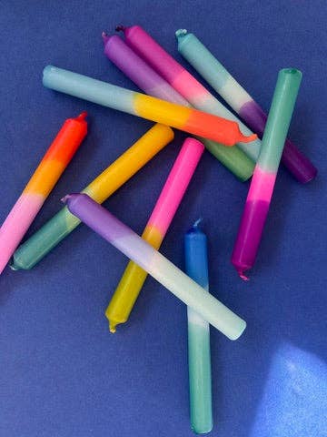 Set of 10 Mini Colourful Candles