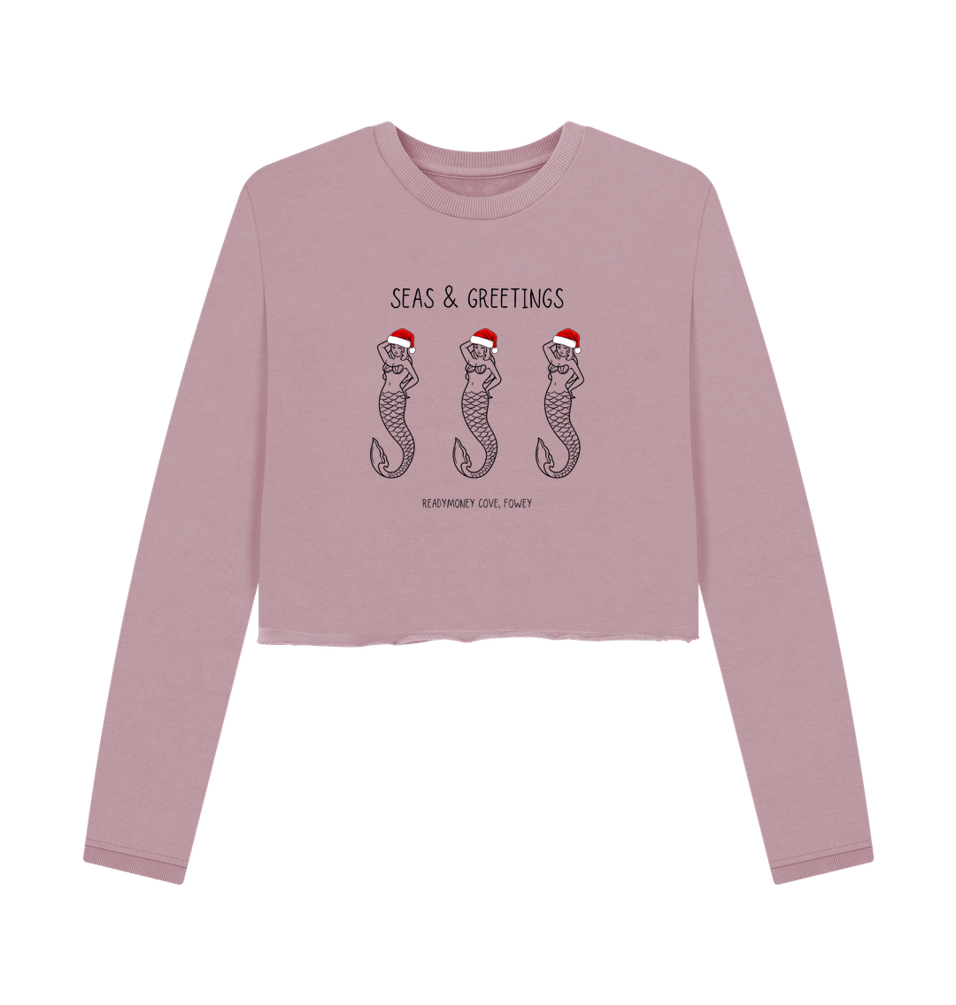 Mauve Womens Boxy Readymoney Festive Mermaids Christmas Sweat