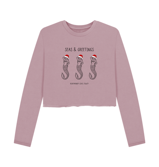 Mauve Womens Boxy Readymoney Festive Mermaids Christmas Sweat