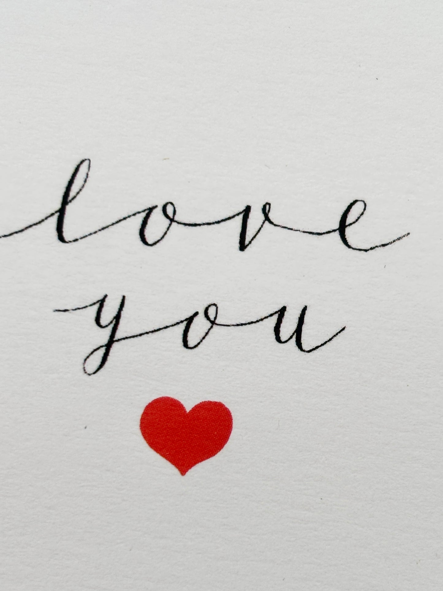 Love You Script with Heart Valentine's Day Card