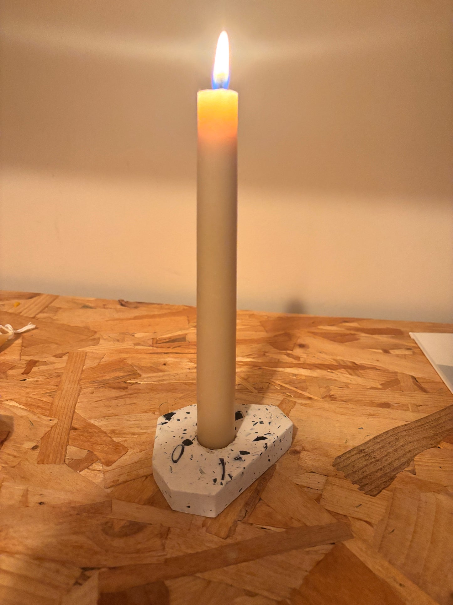 Terrazzo Recycled Shell Angular Candle Holder