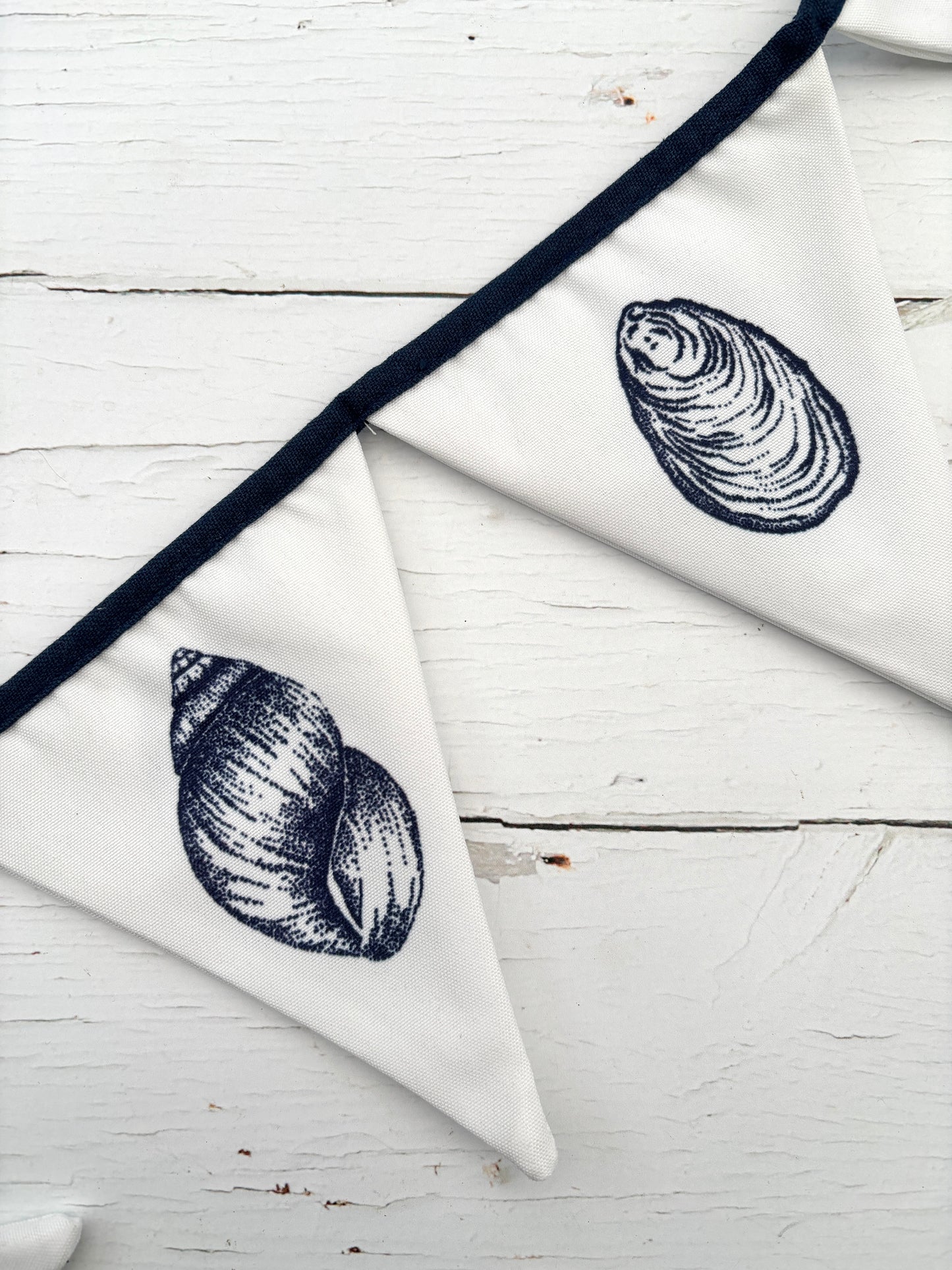 Seashell Blue & White Cotton Bunting