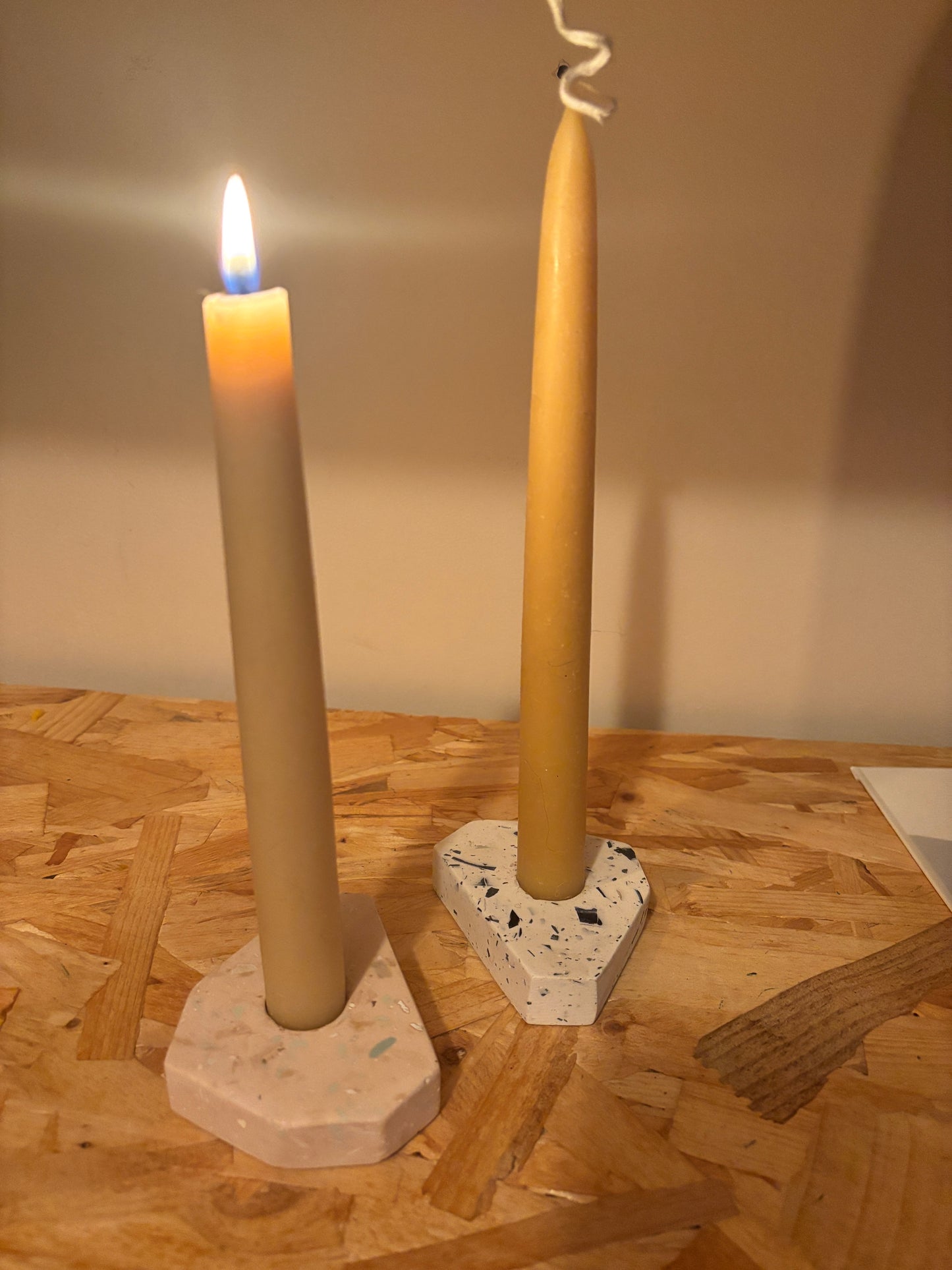 Terrazzo Recycled Shell Angular Candle Holder