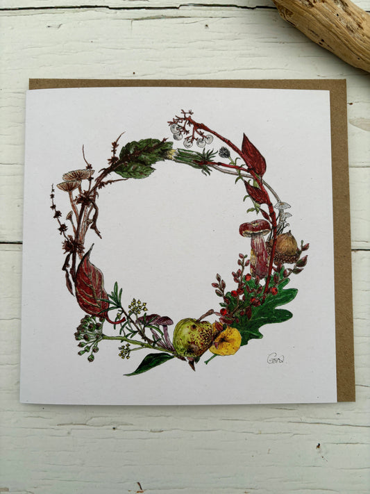 Seasonal Wreath Christmas Card