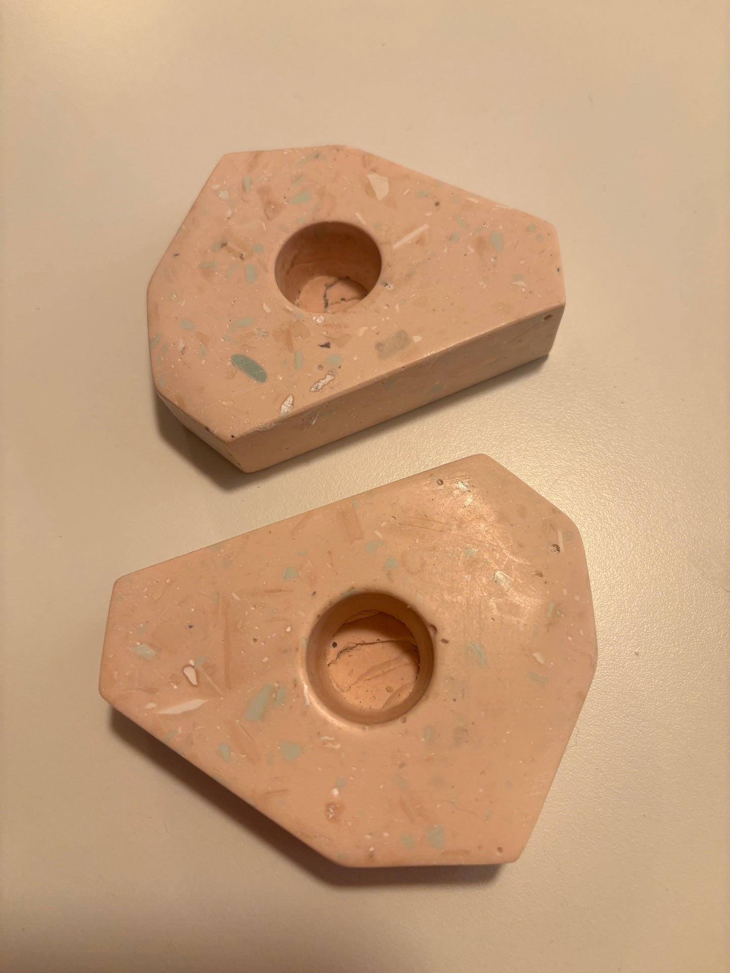 Terrazzo Recycled Shell Angular Candle Holder