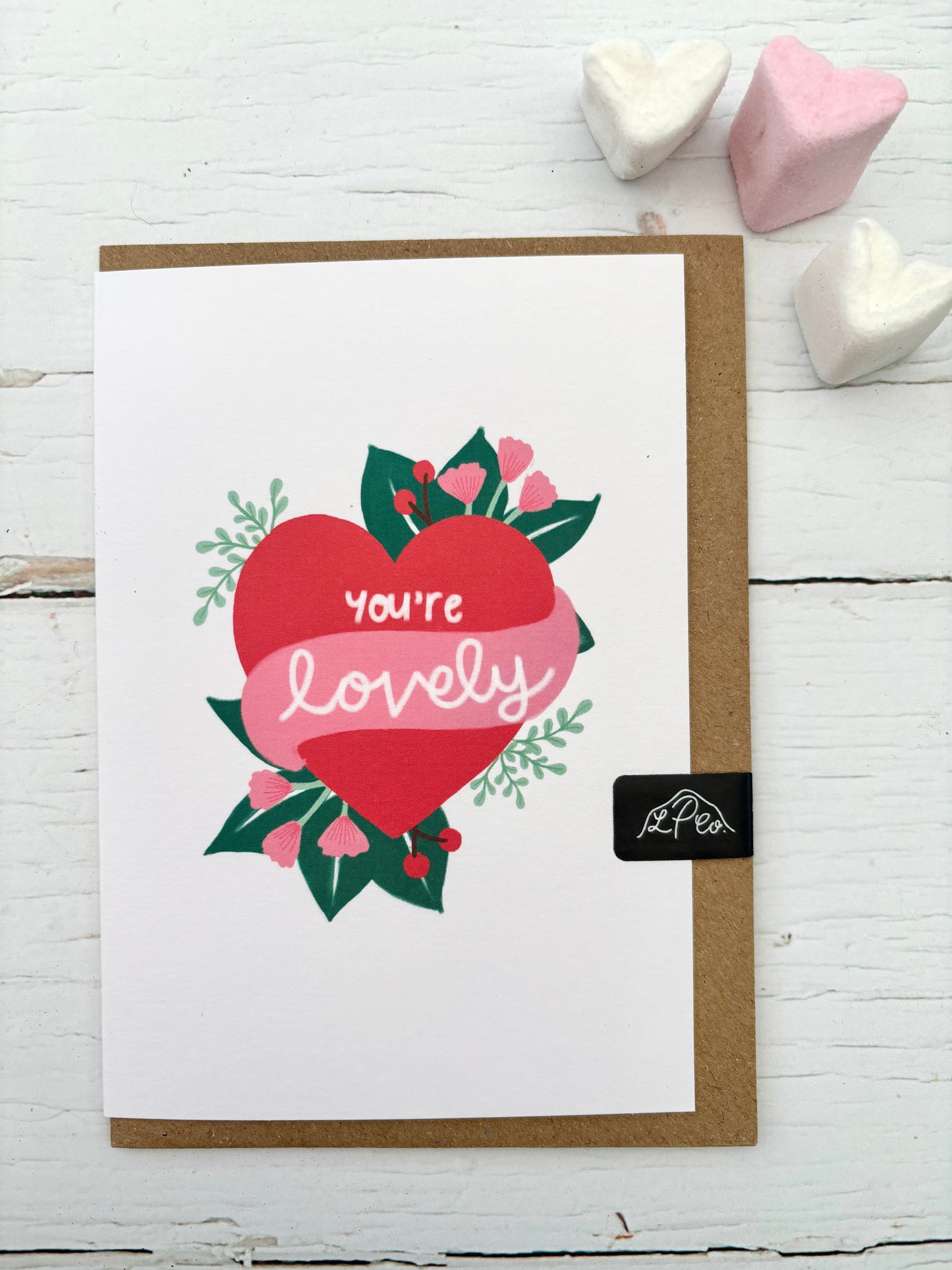 You're Lovely Heart Banner Valentine's Day Card