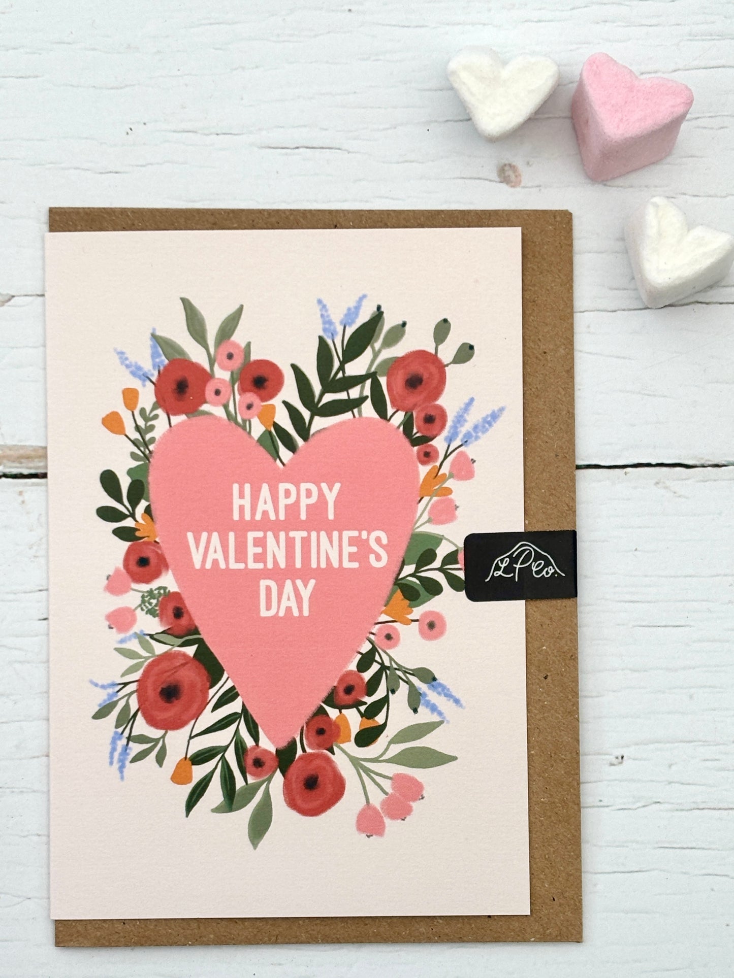 Floral Heart Happy Valentine's Day Card