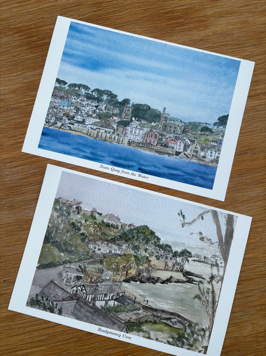 Lucky Dip: 3 x Fowey Watercolour A5 Prints by Sue Eng