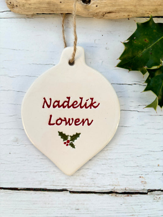 Nadelik Lowen Cornish Christmas Tree Decoration