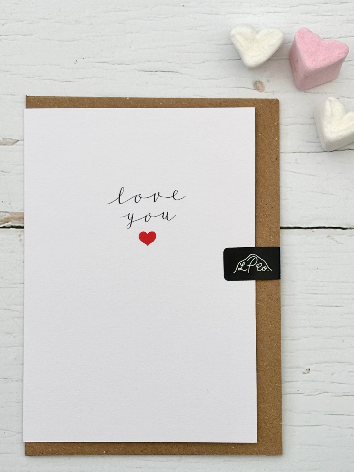 Love You Script with Heart Valentine's Day Card