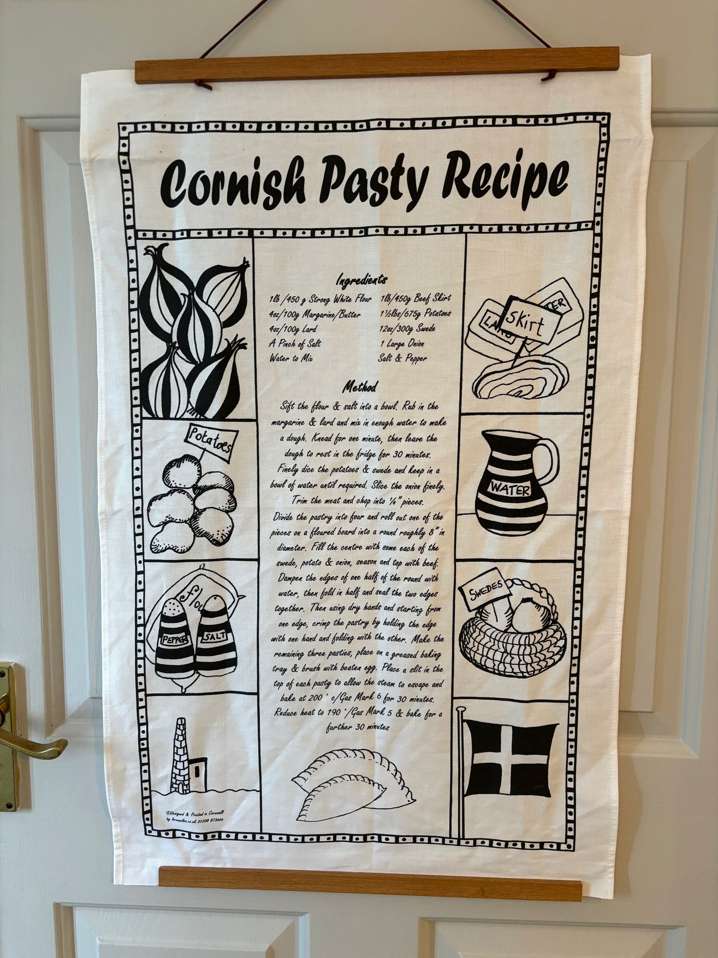 Cornish Teatowels: Seagulls; Crabs & Starfish; Surf; Cornish Pasty Recipe