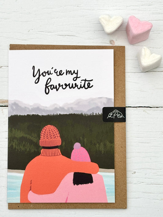 You're My Favourite Couple Hugging Valentine's Day Card