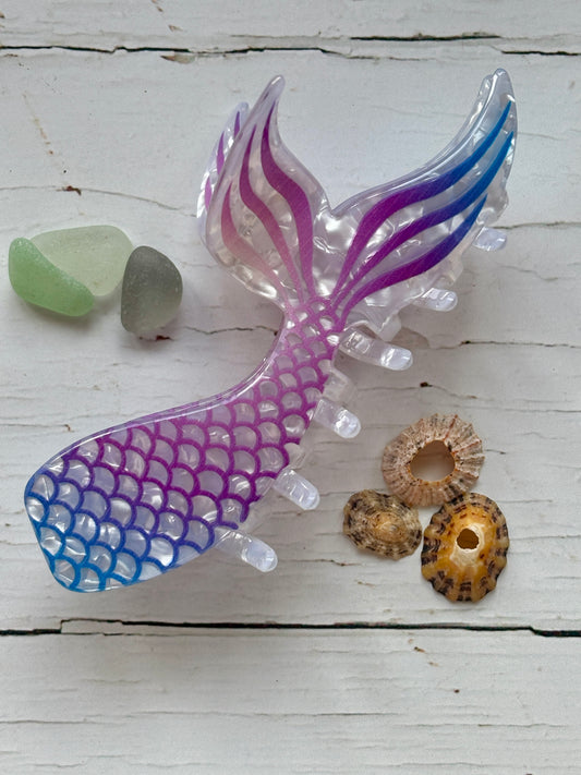 Purple Mermaid Tail Hair Claw