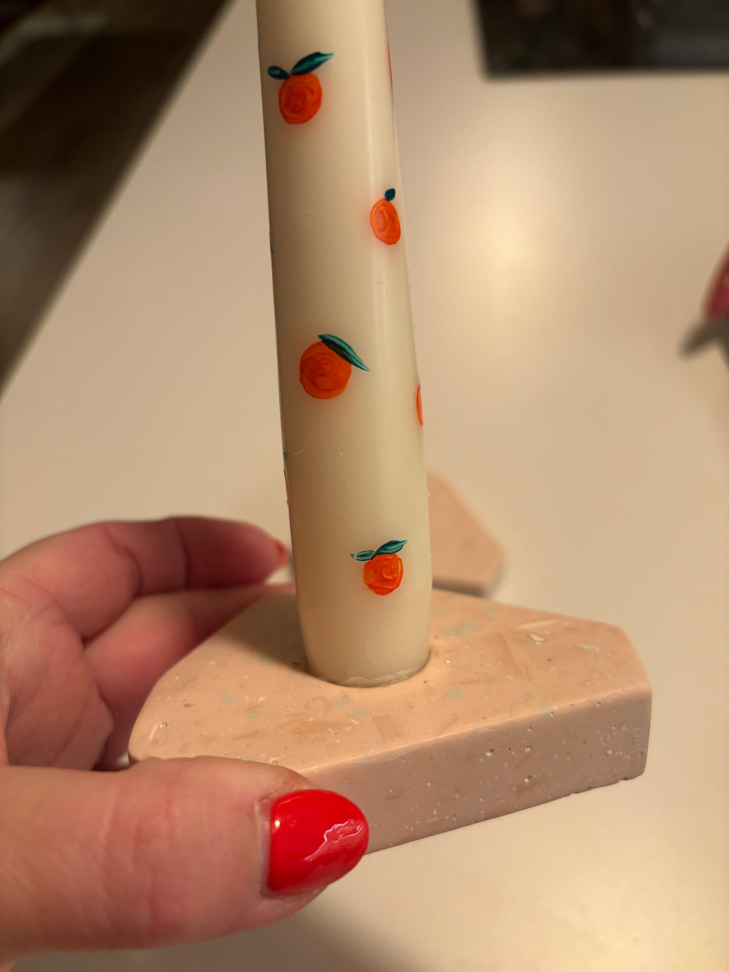 Terrazzo Recycled Shell Angular Candle Holder