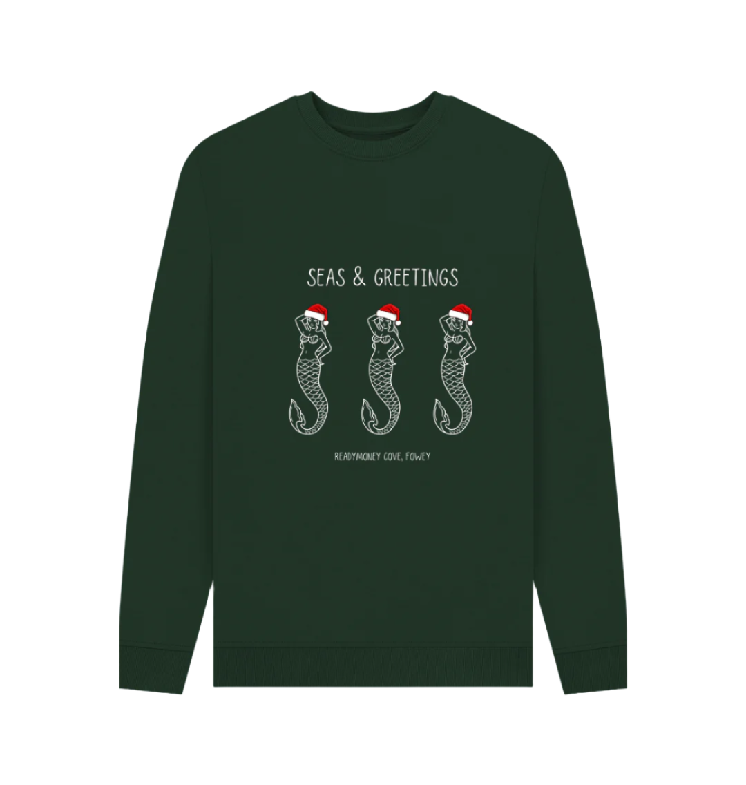 Evergreen Men's Festive Mermaids Readymoney Christmas Jumper Sweat