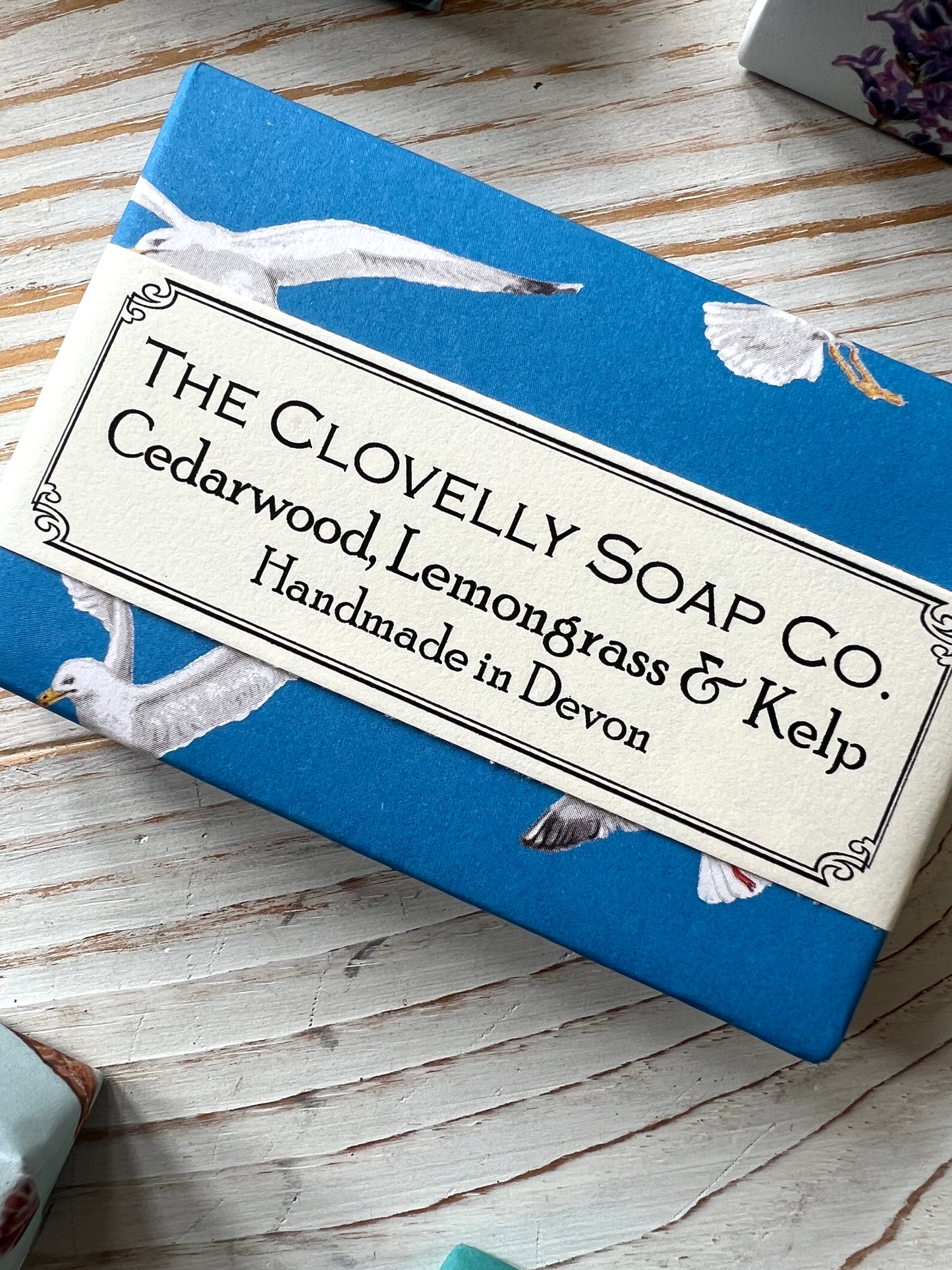 Cedarwood Lemongrass & Kelp handmade wrapped artisan soap from Devon