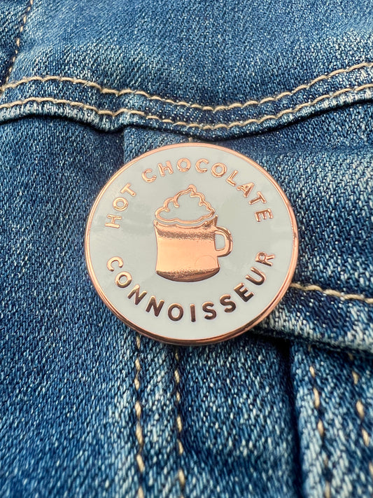 Hot Chocolate Connoisseur Enamel Pin Badge Brooch