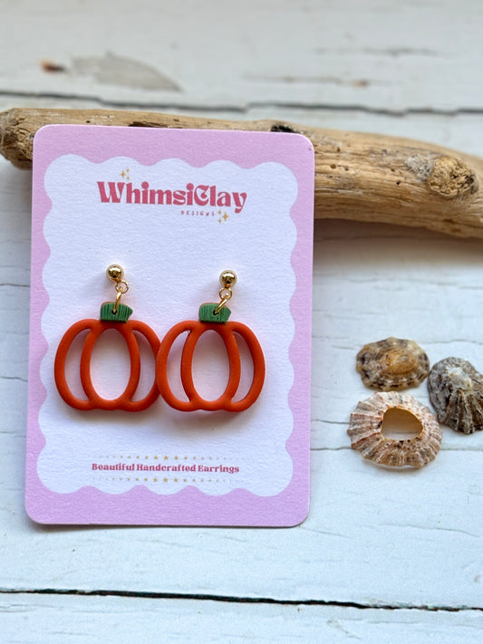 Pumpkin Outline Autumn Halloween Earrings