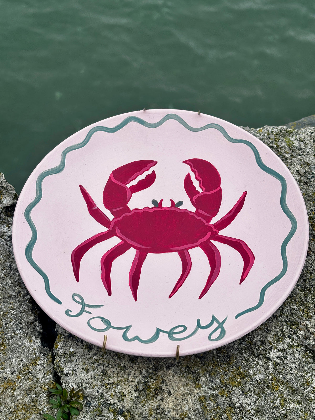 Handpainted Colourful Fowey Sealife Plates