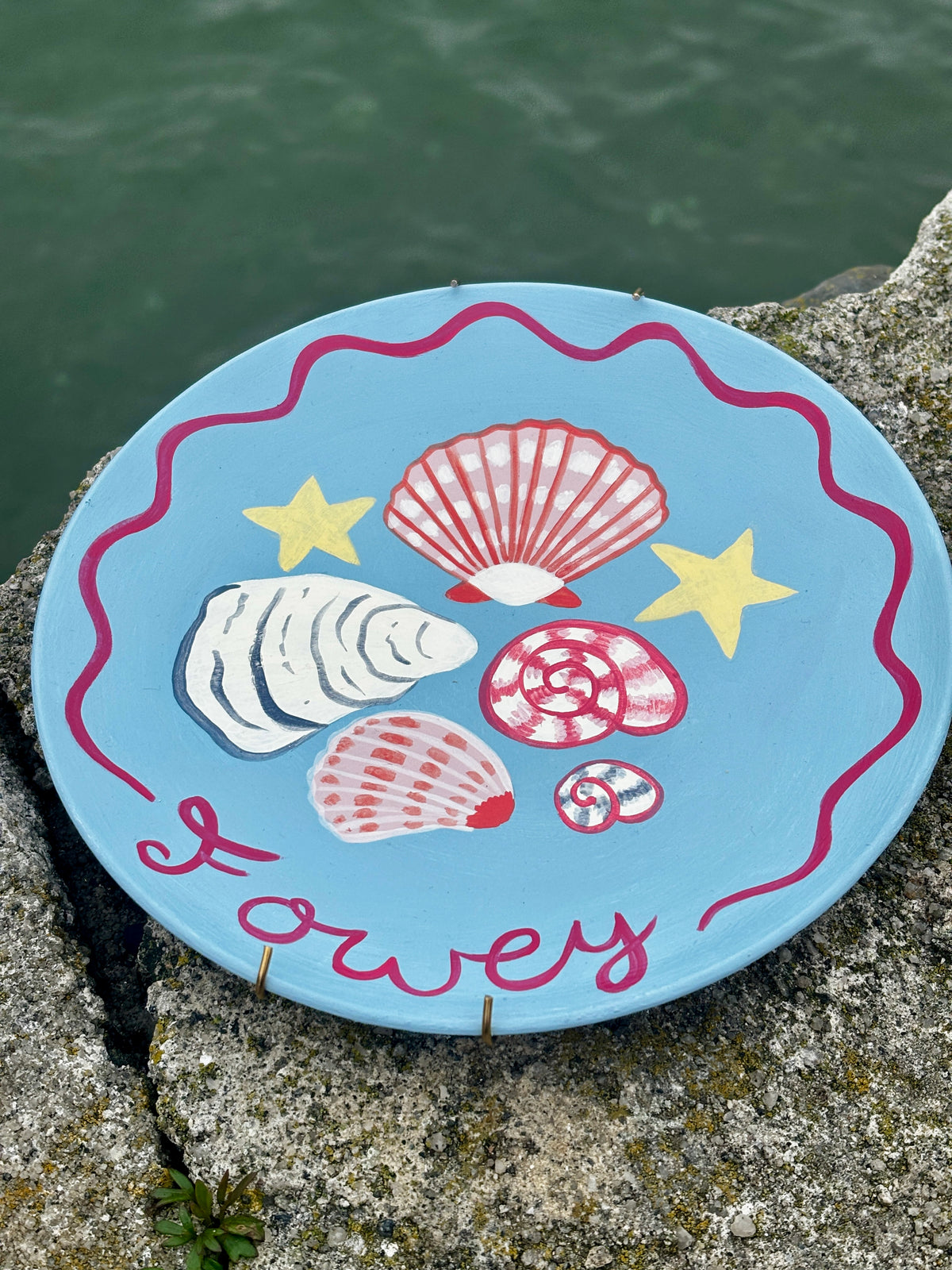 Handpainted Colourful Fowey Sealife Plates