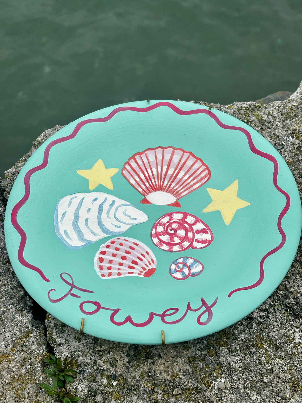 Handpainted Colourful Fowey Sealife Plates