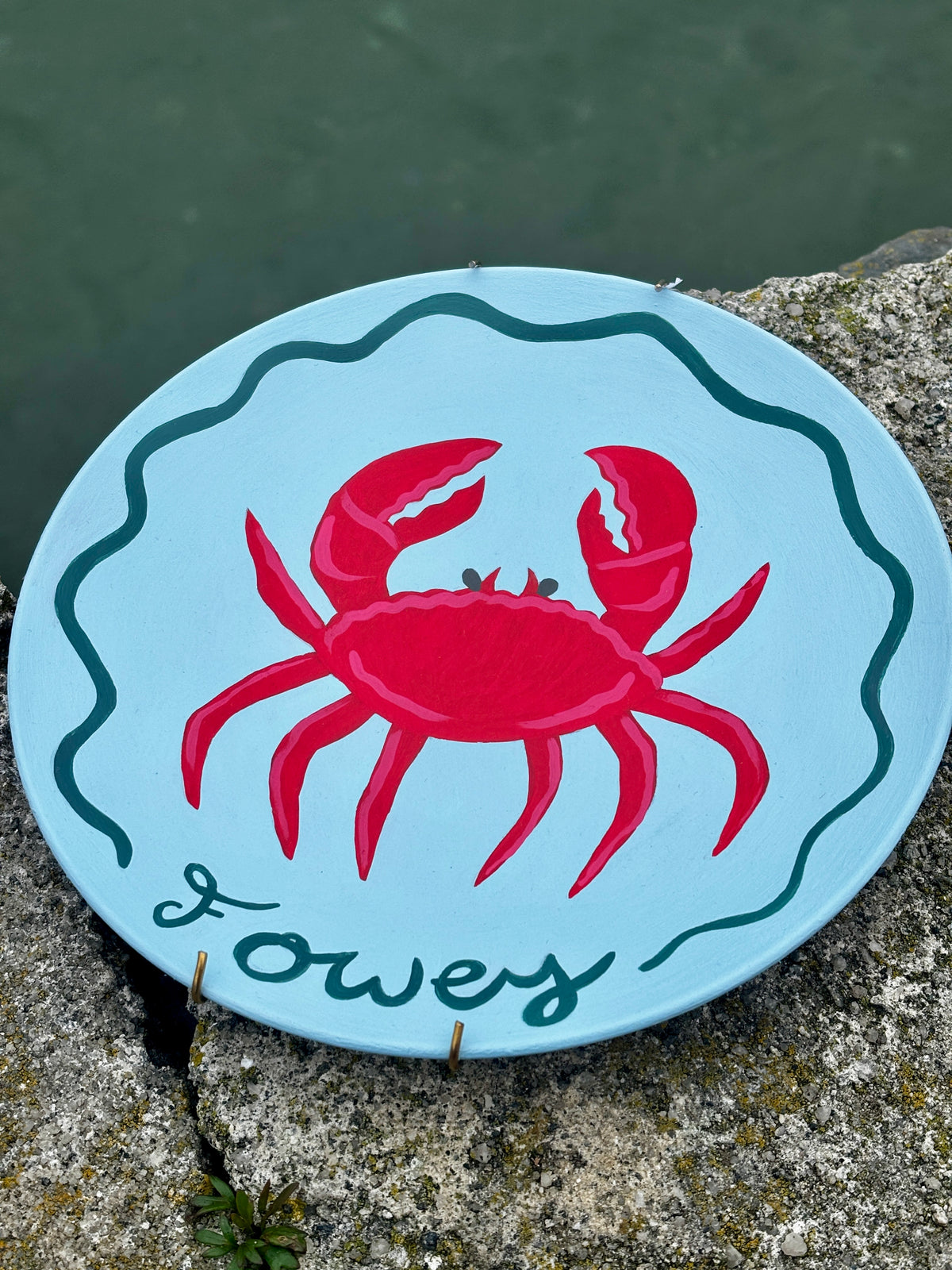 Handpainted Colourful Fowey Sealife Plates