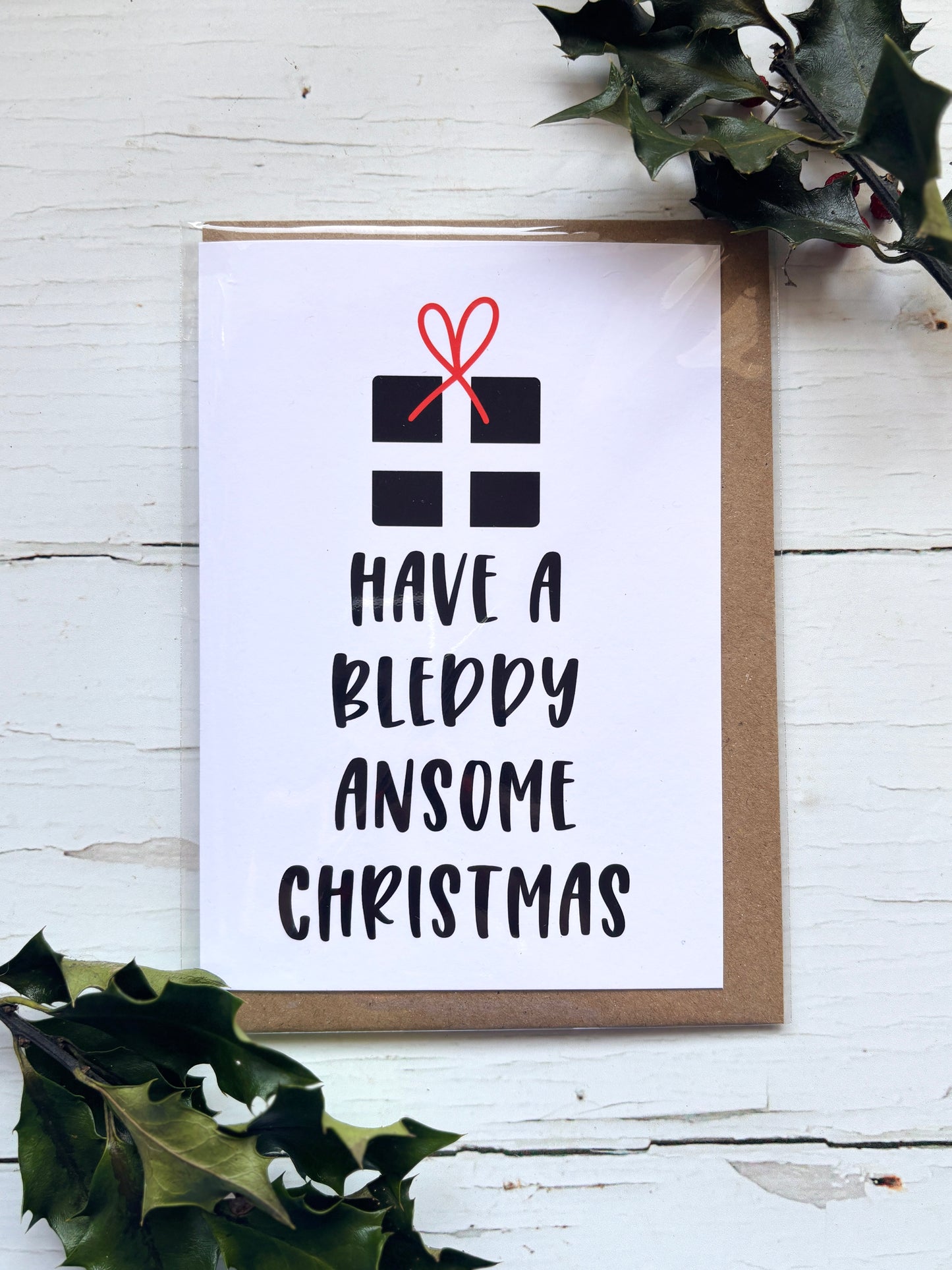 Bleddy Ansome Cornish Christmas Card