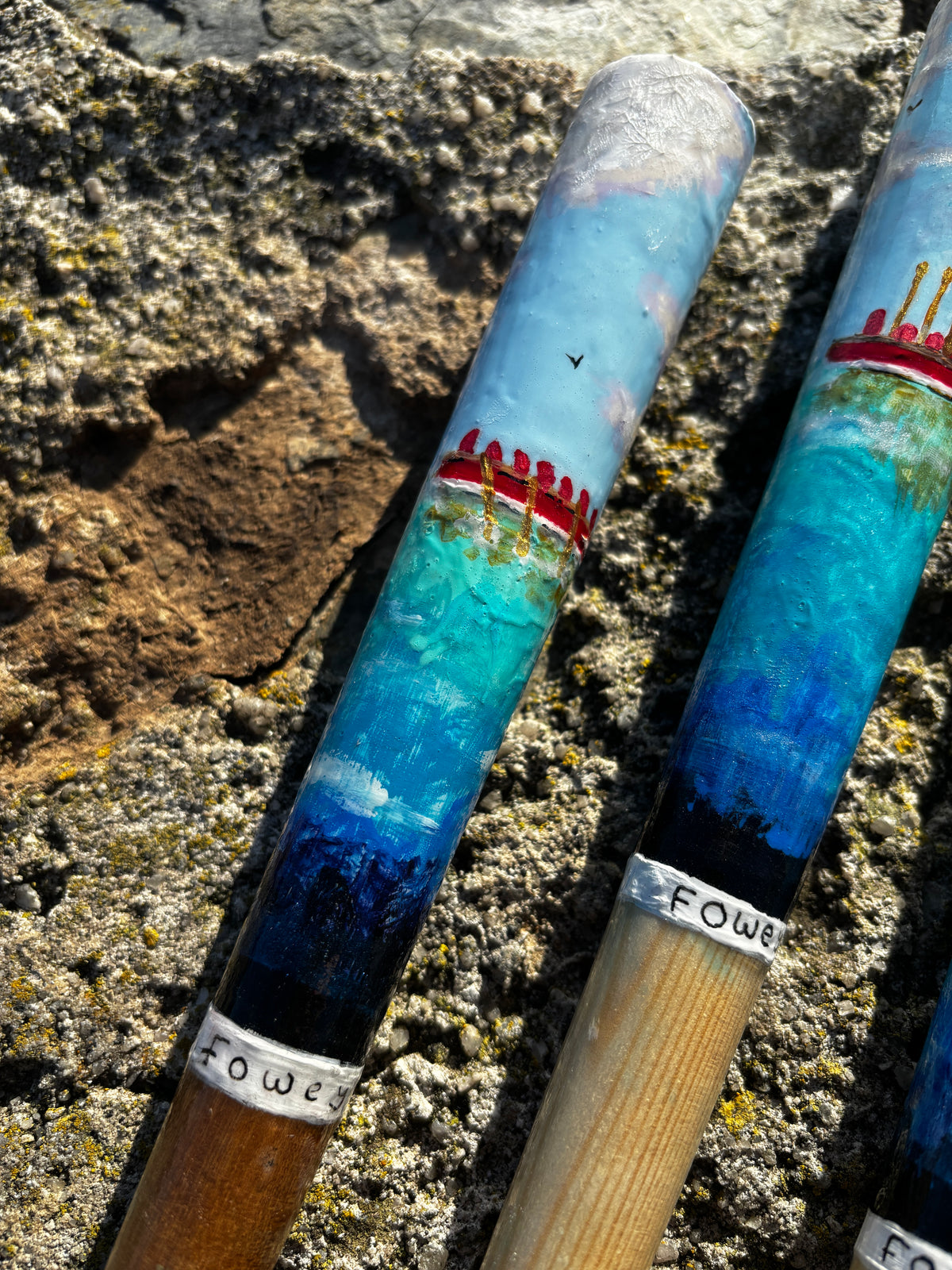 Handpainted Wooden Fowey Gig Pins