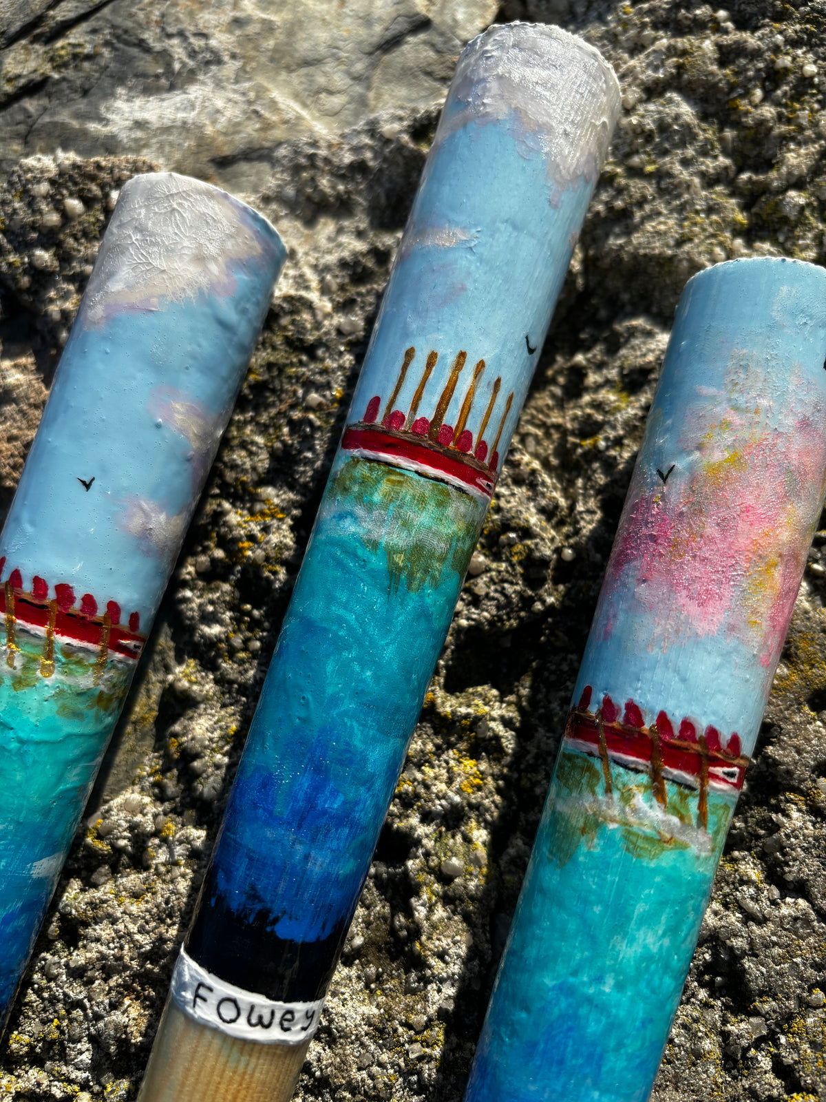 Handpainted Wooden Fowey Gig Pins