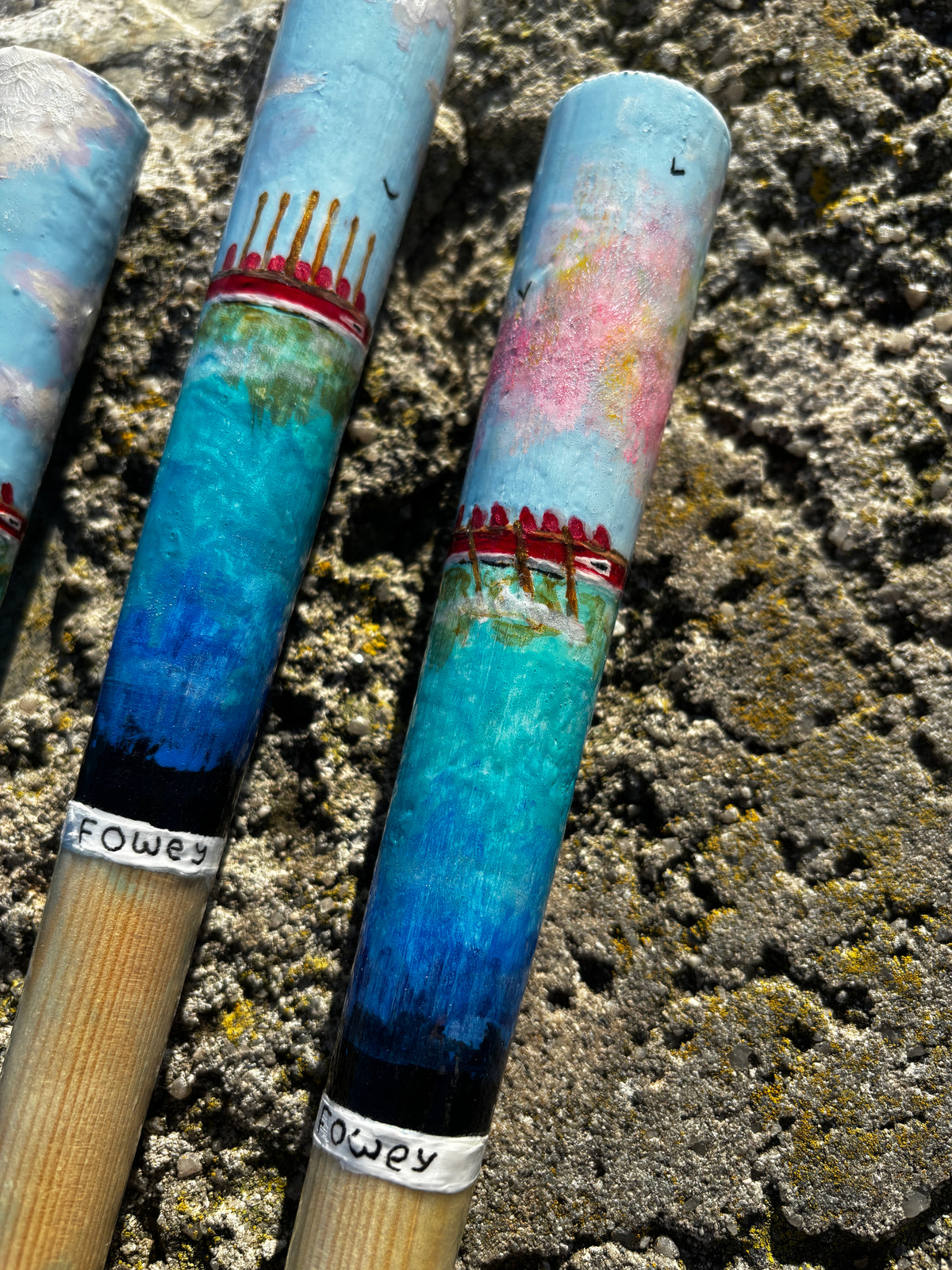 Handpainted Wooden Fowey Gig Pins