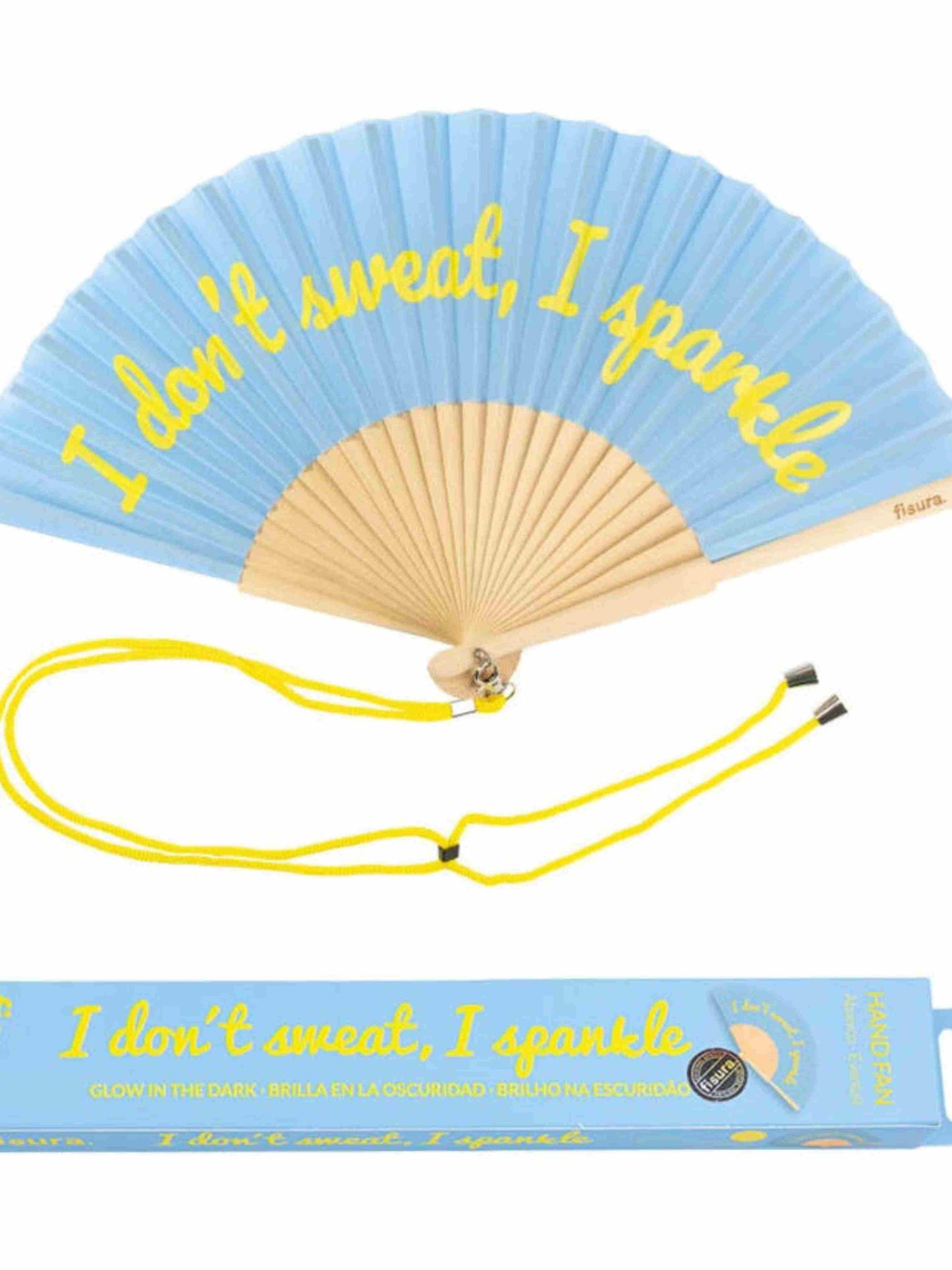 "I don't sweat, I sparkle" Folding Fabric Fan