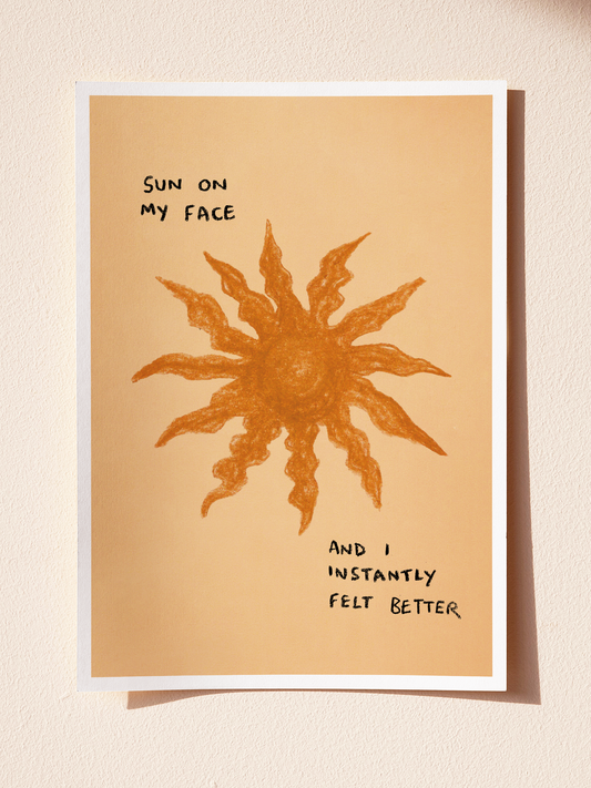 Sun On My Face A4 Art Print