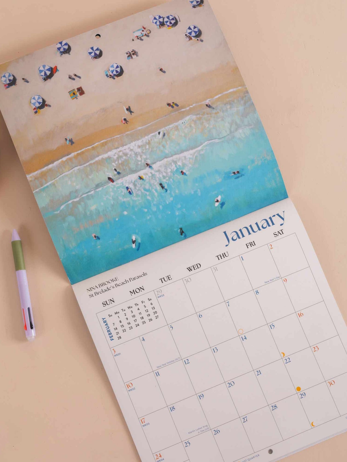 2027 Ocean Aerials Seascapes Calendar by Nina Brooke