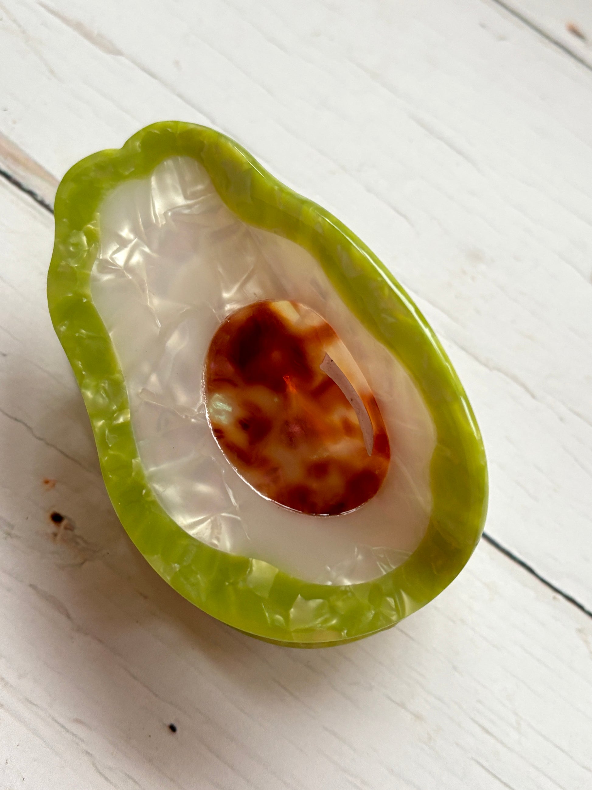 fun avocado fruit hair clip green novelty hair claw for foodies stylish acetate accessory for a chic updo