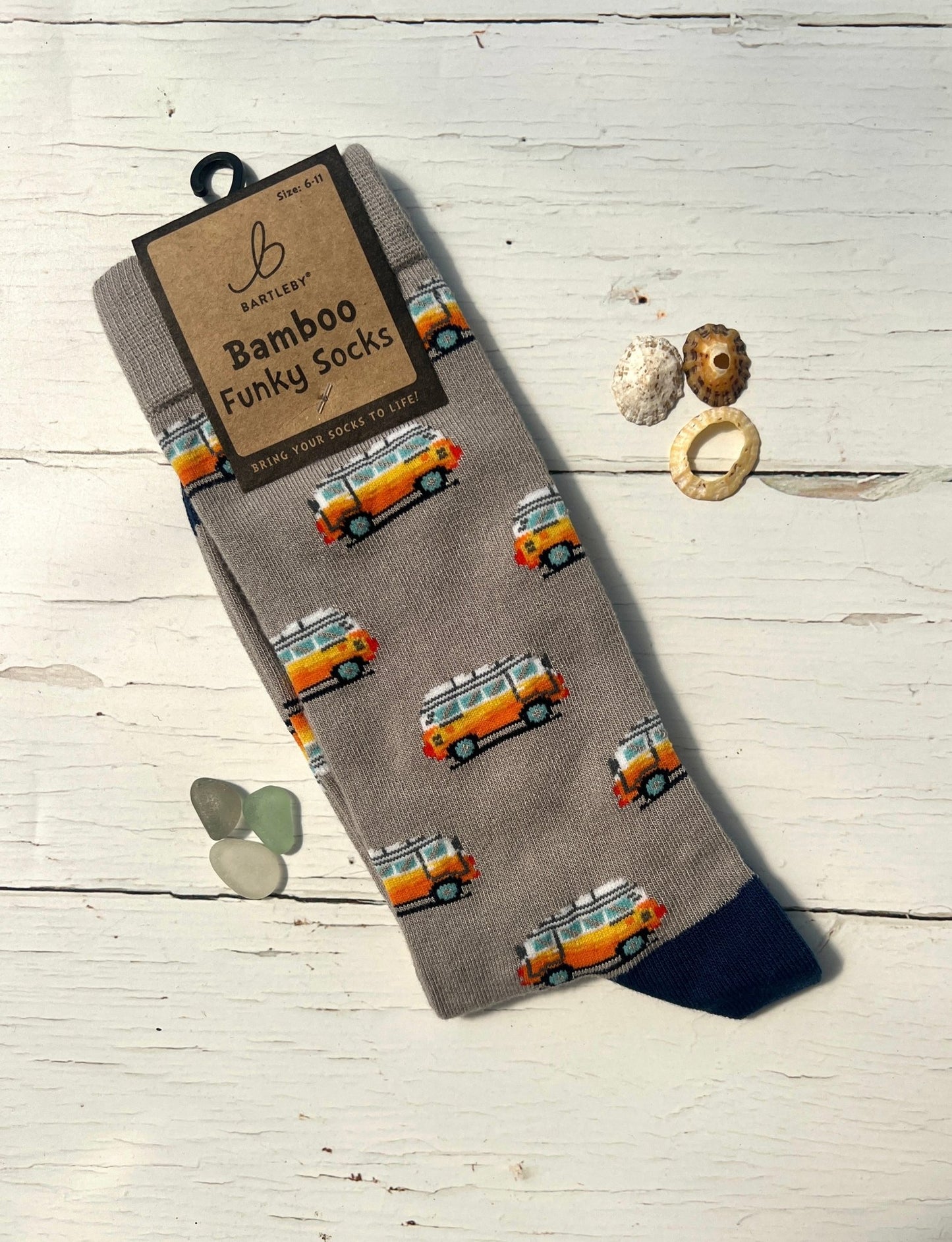 Bamboo Funky Socks: Camper Vans - Readymoney Beach Shop