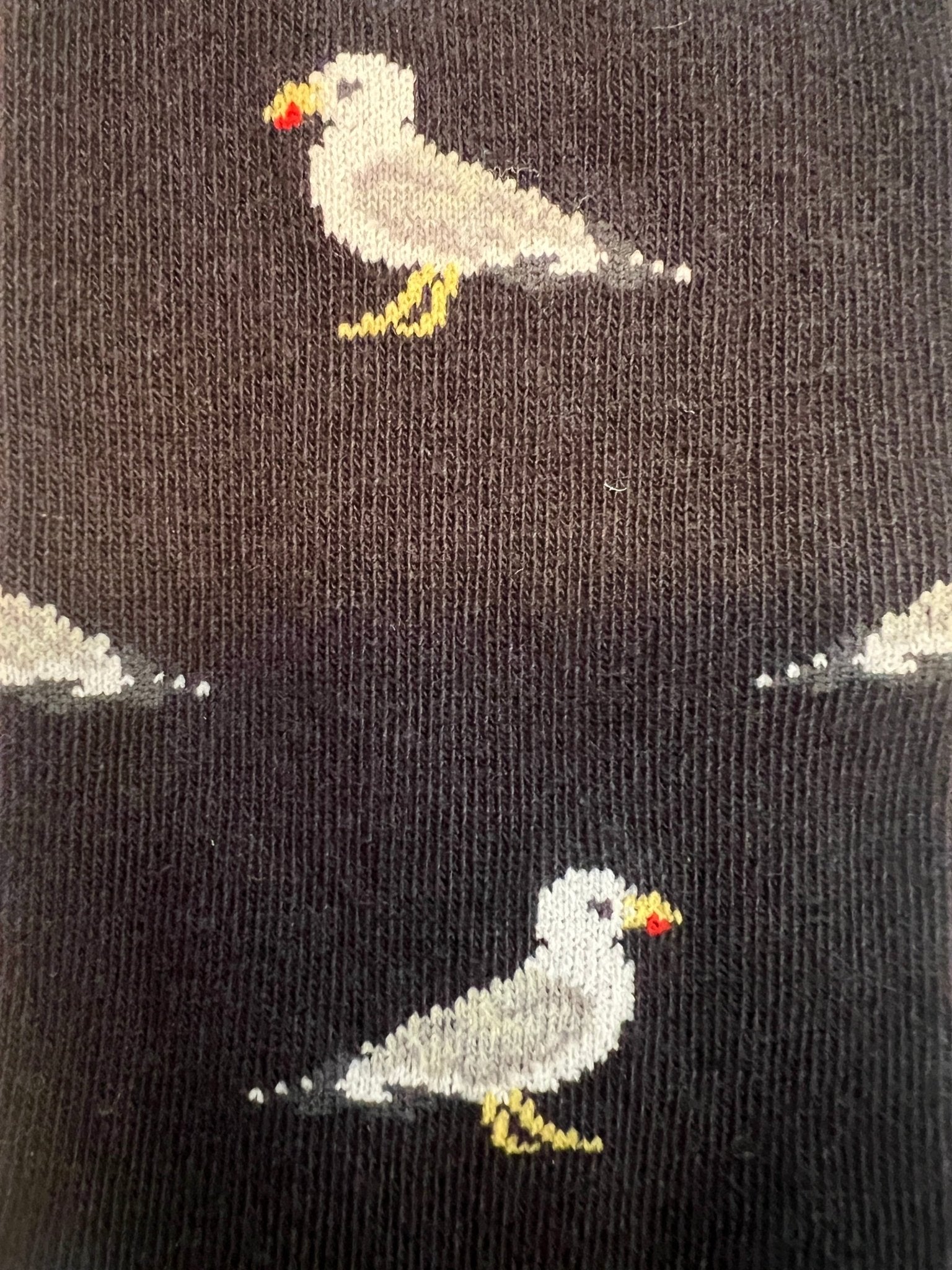 Bamboo Funky Socks: Cheeky Seagulls (black & yellow) - Readymoney Beach Shop