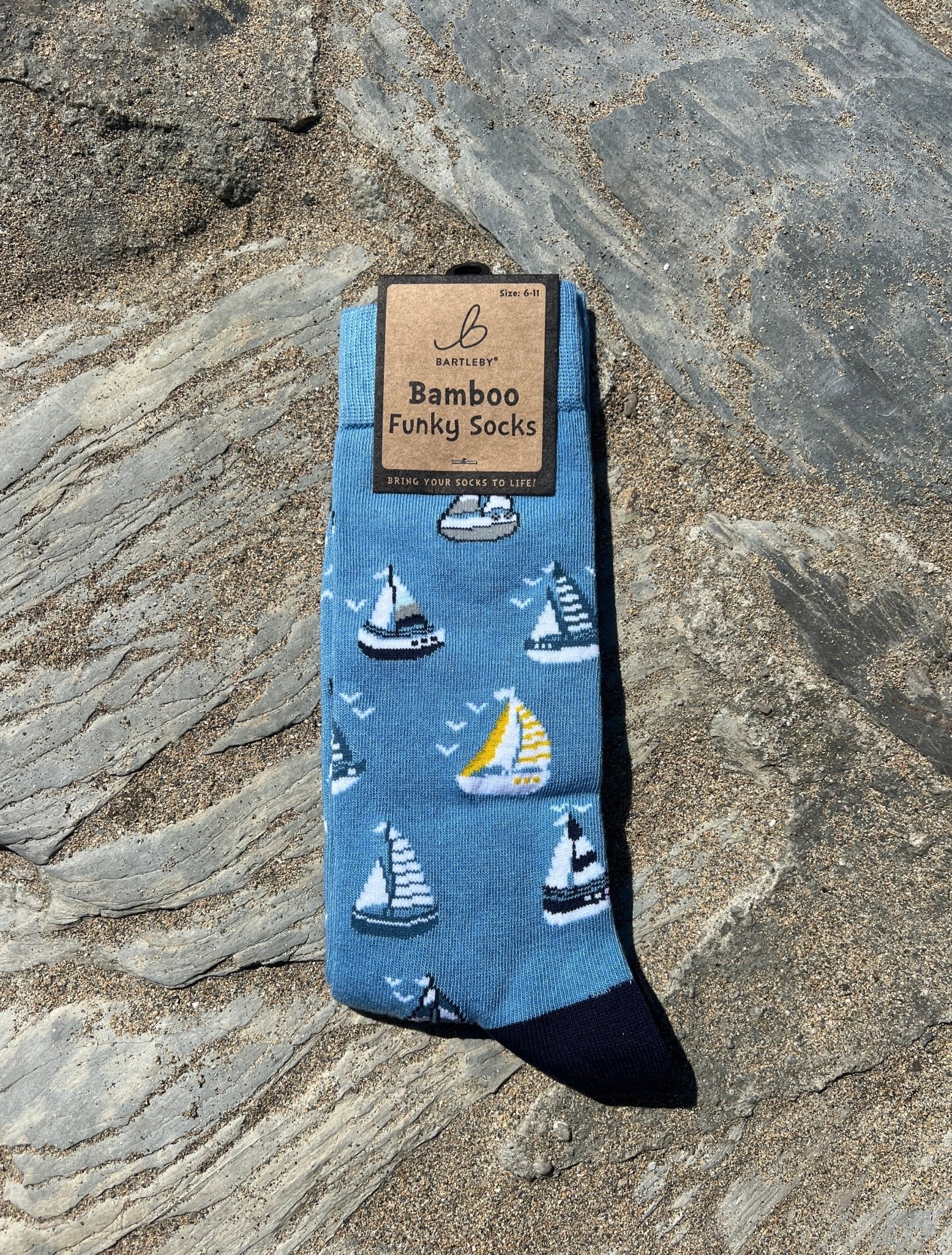 Bamboo Funky Socks: Sailboats Yachts - Readymoney Beach Shop