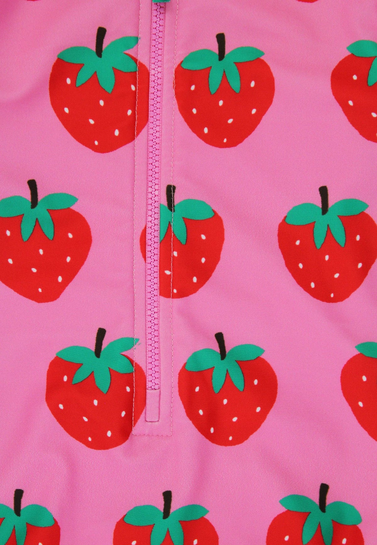 Strawberry Print Long-Sleeved Swimsuit