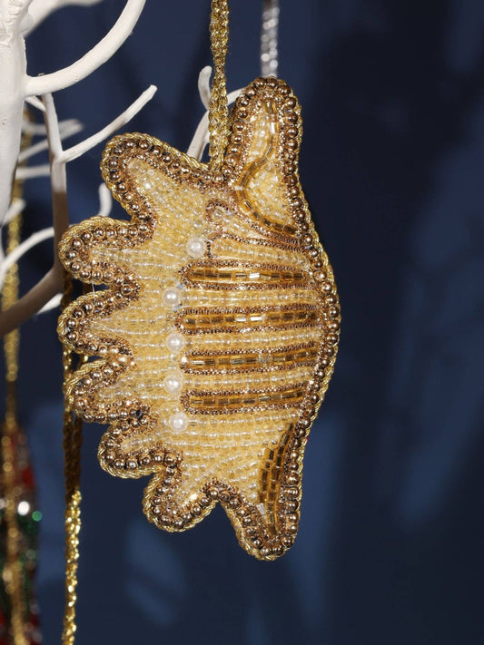 Beaded Gold Shell Hanging Decoration