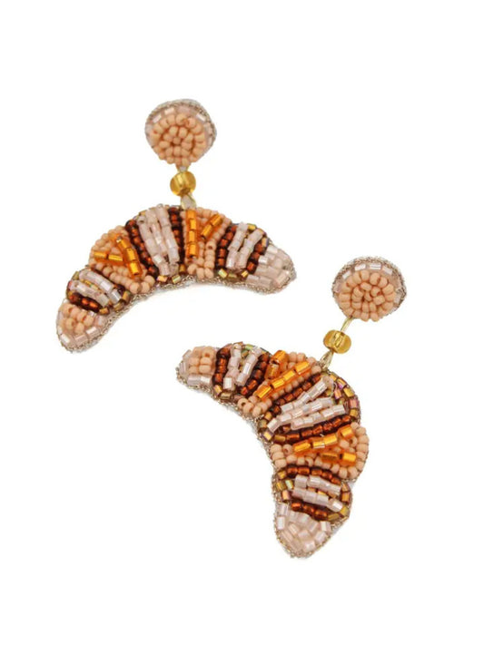 Croissant Beaded Statement Earrings