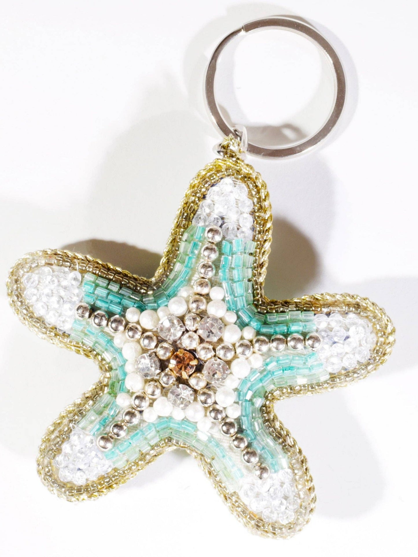 Beaded Starfish Keyring