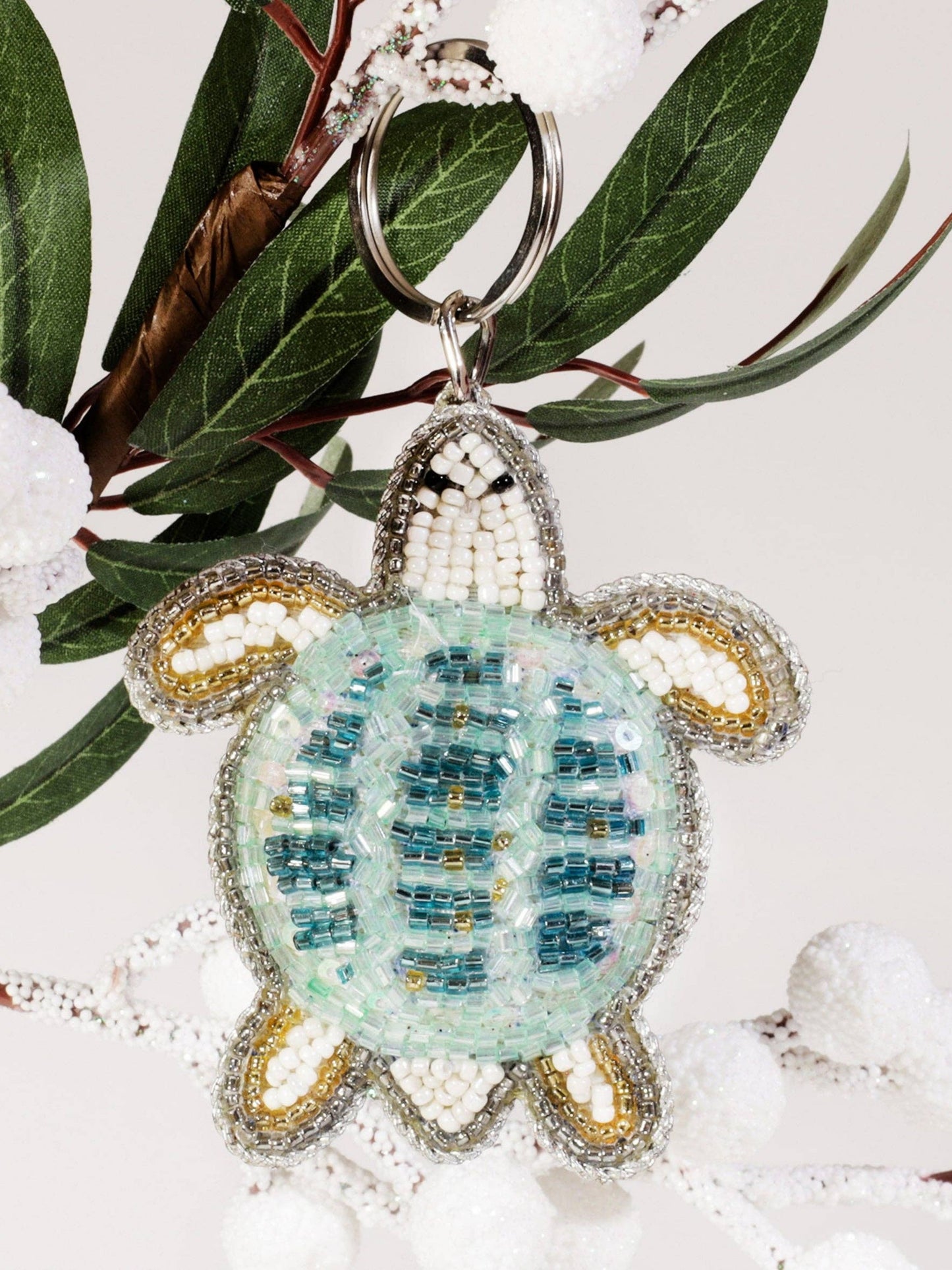 Beaded Turtle Keyring