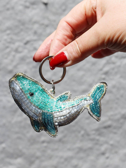 Beaded Whale Keyring