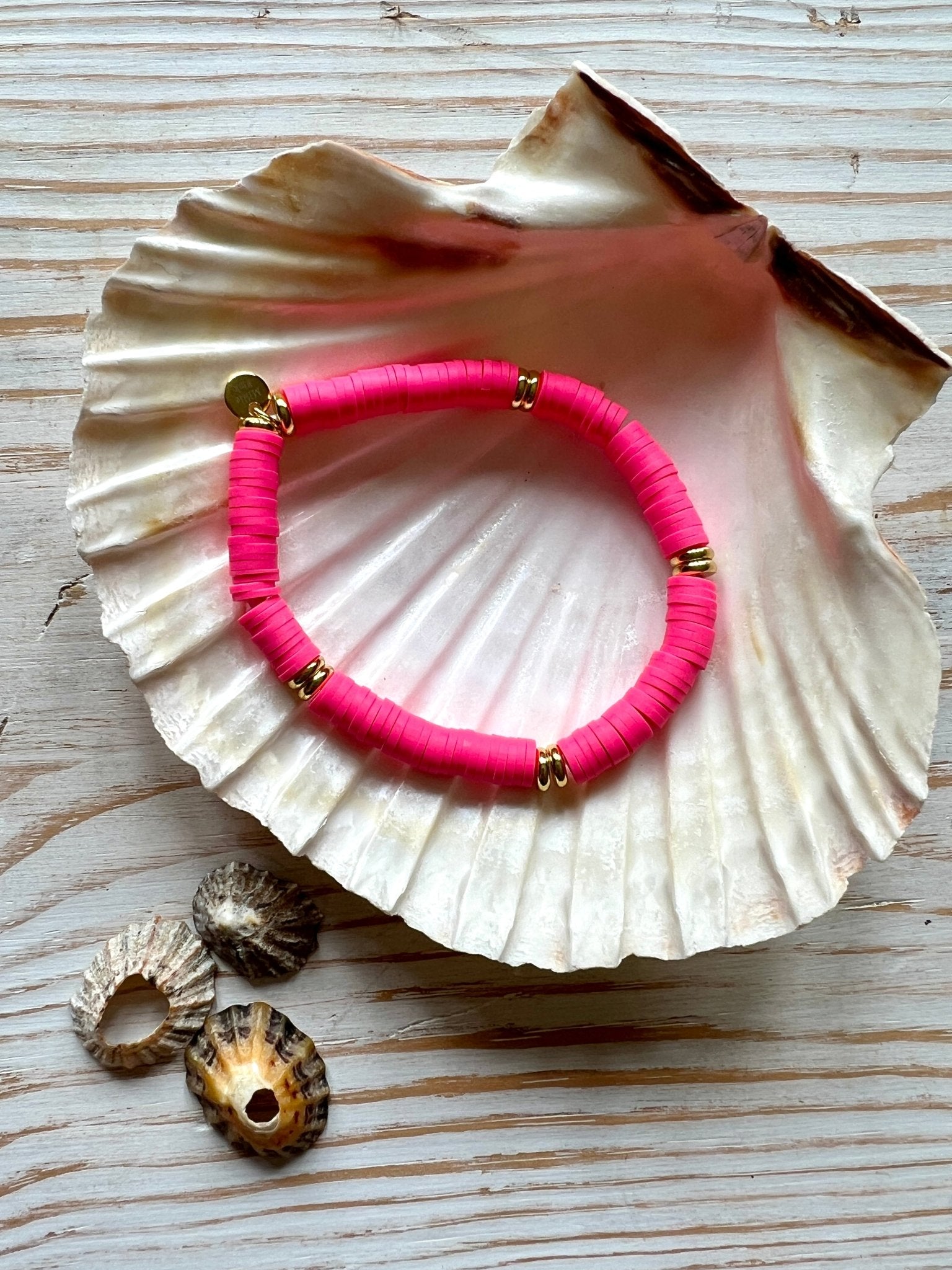 Bright Beaded Gold Discs Beach Bracelet - Readymoney Beach Shop