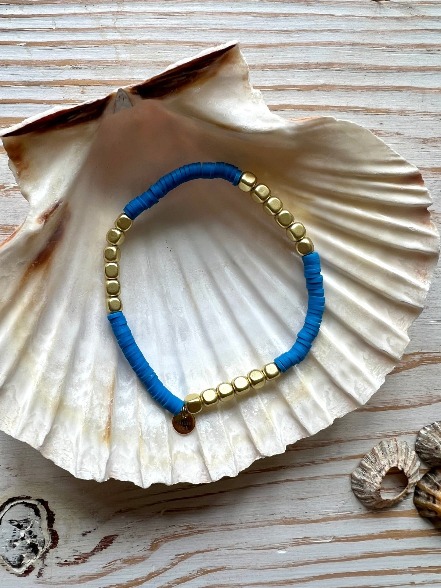 Bright Gold Cubes Beach Bracelet - Readymoney Beach Shop